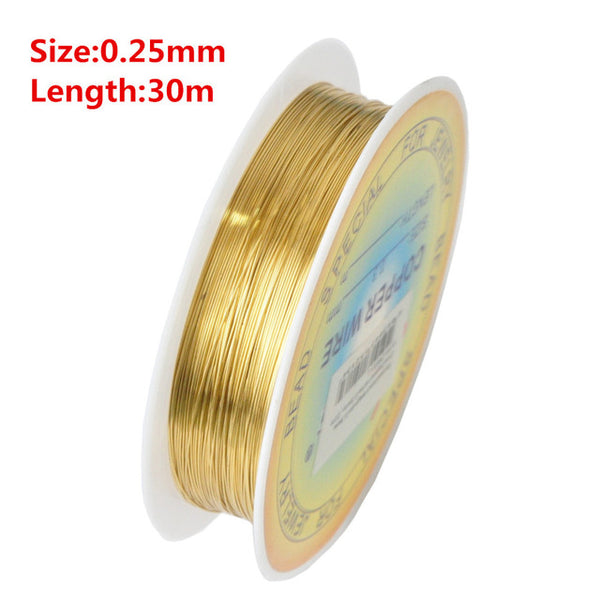 0.25/0.3/0.4/0.5/0.6mm 1 Roll Alloy Cord Silvery Goldrn Craft Beads Rope Copper Wires Beading Wire Jewelry Making