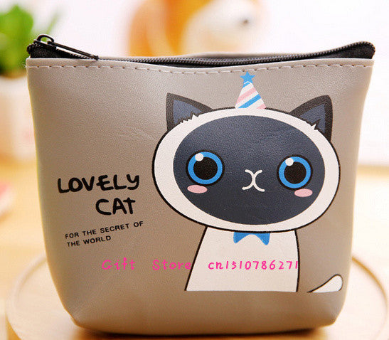 NEW CUTE 4Models- PU Cats 12CM Pocket Coin BAG ,Coin Purse Wallet Pouch Holder ; Women's Hand Change Purse Pouch BAG