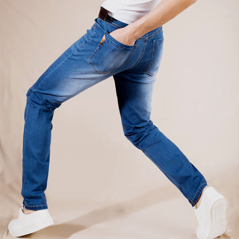 Summer New Stretch Cotton Breathable And Comfortable Jeans Fashion Casual Men's Lightweight Trousers Wholesale