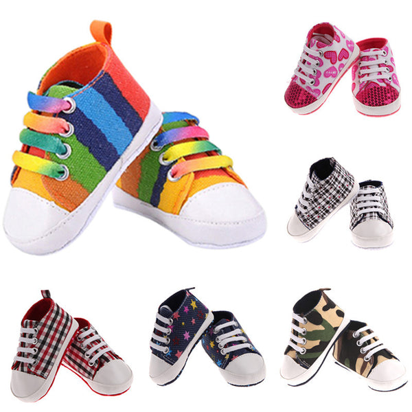 6 Colors New Infant Toddler Newborn Baby Shoes Unisex Kids Classic Sports Sneakers Baby Soft Bottom Anti-slip T-tied Shoes