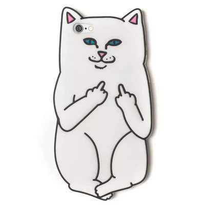3D Cute cartoon ripndipp Pocket Cat Middle Finger white corna cat soft silicone case For iphone 7/7PLUS 4 4S/5C 5s/SE/6/6s plus
