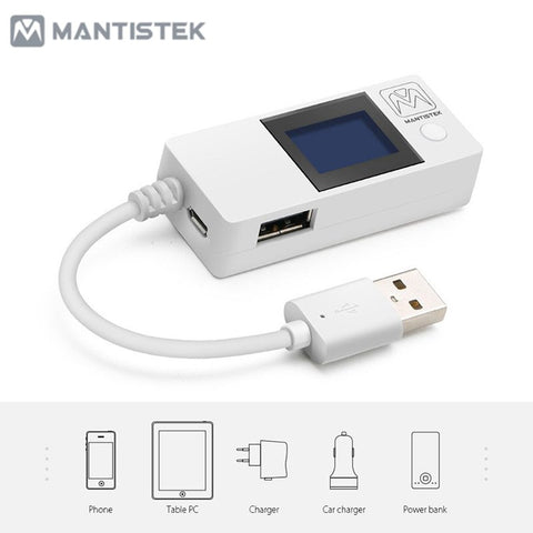 MantisTek 4-15V USB Doctor Current Voltage Tester Detector Power Tester LED Voltage Ammeter USB Charger for Phone PC Power Bank