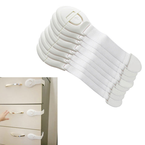 10 Pcs/Pack New Cabinet Door Drawers Refrigerator Toilet Lengthened Bendy Safety Plastic Locks For Child Kid Baby Safety