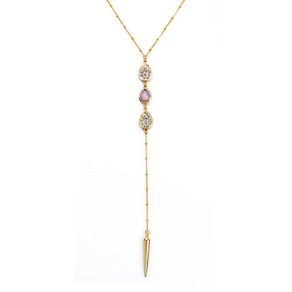 New Arrival Gold Color Rivet Pendant Necklace Fashion Jewelry Summer Long Women Necklace Birthday Gift