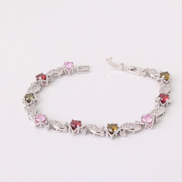 MOLIAM Lovely Gold-Color Bracelets Round Crystal Cubic zirconia Shinning Lady Chain Bracelet Bangle Jewelry Hot Sale MLL104