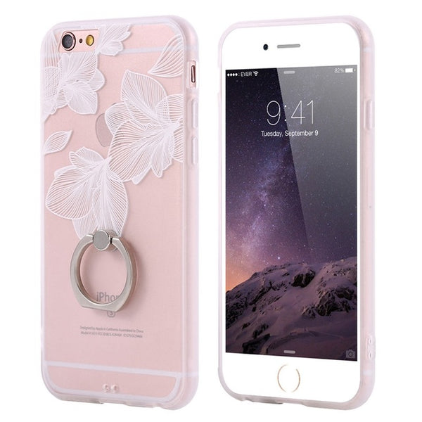 KISSCASE Lace Case For iPhone 6 6s Ring Holder Phone Back Cover For iPhone 6 Plus 6s Plus Retro Floral Cases For iPhone 6 Capa