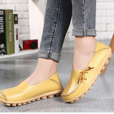 Large size leather Women shoes flats mother shoes girls lace-up fashion casual shoes comfortable breathable women flats SDC179