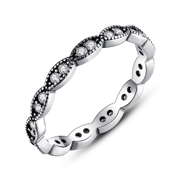 100% Authentic 925 Sterling Silver 6 Style Stackable Party Rings For Women Compatible with Original Jewelry Fine Gift