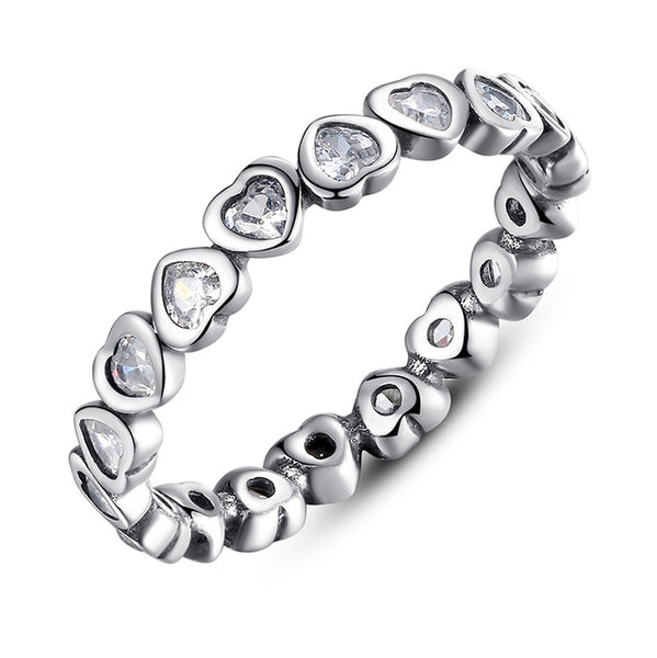 100% Authentic 925 Sterling Silver 6 Style Stackable Party Rings For Women Compatible with Original Jewelry Fine Gift