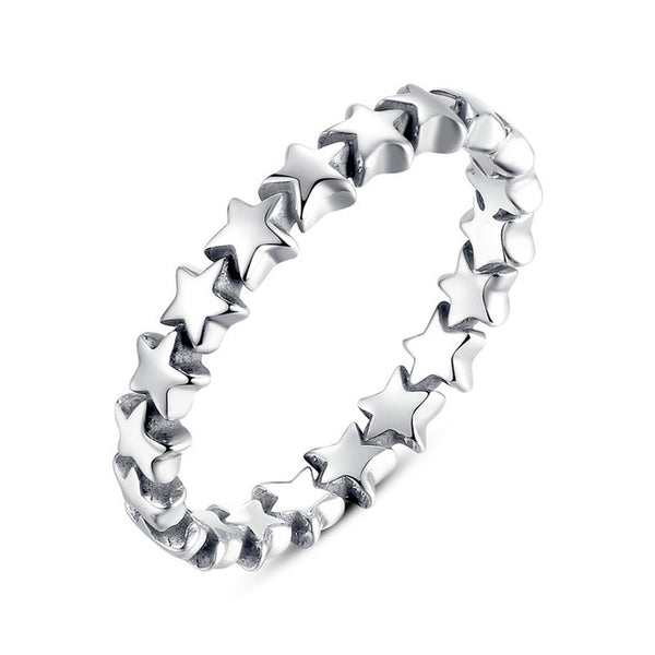 100% Authentic 925 Sterling Silver 6 Style Stackable Party Rings For Women Compatible with Original Jewelry Fine Gift