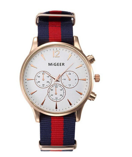 MIGEER Fashion Black & White Strap Watch Men Quartz Watch Casual Males Sport Business Wrist Men Watch,relogio masculino 0000