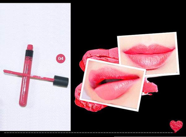 Waterproof Elegant Daily Color liquid Lipstick matte smooth lip stick lipgloss Long Lasting Sweet girl Lip lipstick to mouth