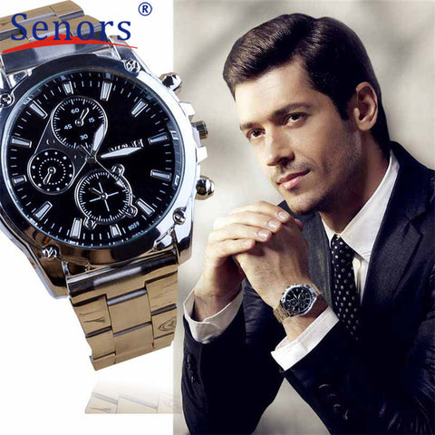 Relojes Hombre 2017 Men's Luxury Quartz watch Relogio Masculinos Men Business Stainless Steel Band Sport Wristatch Hour Clock