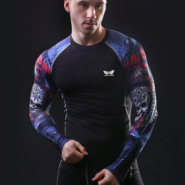 Men Compression Long sleeve Breathable Quick Dry T Shirts Bodybuilding Weight lifting Base Layer Fitness Tight Tops T-shirt