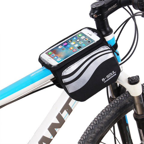 Bicycle Touch Screen Phone Bag MTB Road Bike Frame Mobile Bag Cycling Front Bags 5.7 inch Cellphone Bag Bicycle Accessories
