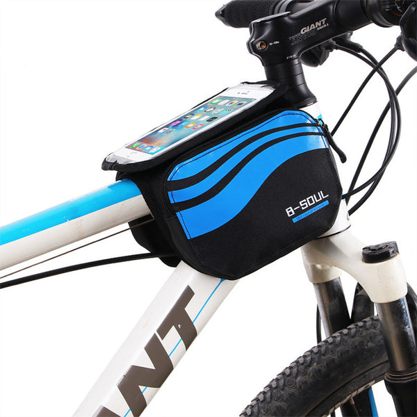 Bicycle Touch Screen Phone Bag MTB Road Bike Frame Mobile Bag Cycling Front Bags 5.7 inch Cellphone Bag Bicycle Accessories