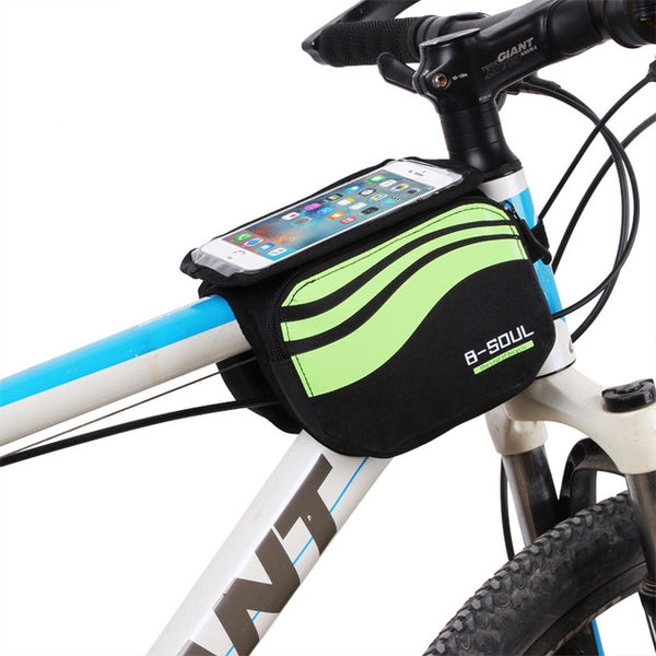 Bicycle Touch Screen Phone Bag MTB Road Bike Frame Mobile Bag Cycling Front Bags 5.7 inch Cellphone Bag Bicycle Accessories