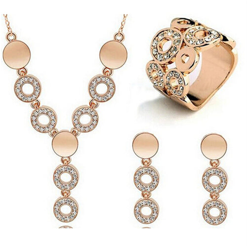 ZOSHI Hot Sale Fashion Women Jewelry Wholesale Classy Sparking Crystal Necklace Wedding Jewelry Set Woman Dress Accessories