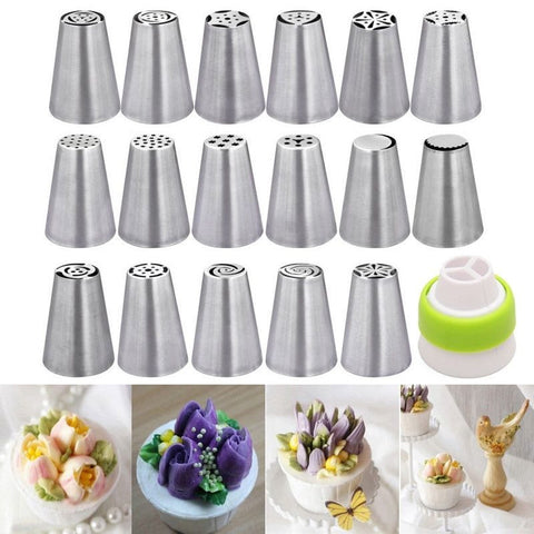 15Pcs/Set Russian Tulip Flower Icing Piping Nozzles Cake Decorating Tool Cupcake Cream Pastry Bakeware Product For Kitchen