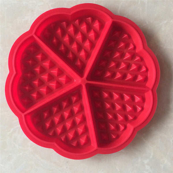 Red Color Silicone Waffle Mold Microwave Baking Cookie Cake Muffin Bakeware Mould Cooking Tools Kitchen Accessories 2 Types New!