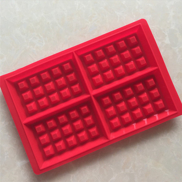 Red Color Silicone Waffle Mold Microwave Baking Cookie Cake Muffin Bakeware Mould Cooking Tools Kitchen Accessories 2 Types New!