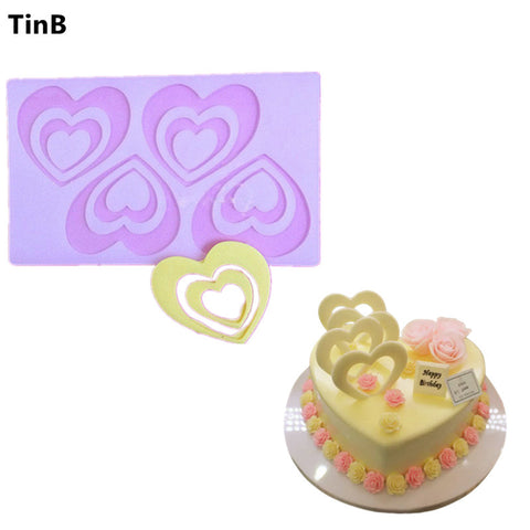 Hot DIY 3D Love Heart Silicone Chocolate Mold Bakeware Birthday Cake Cookie Decorating Tools Chocolate Mould Stencil Muffin Pan