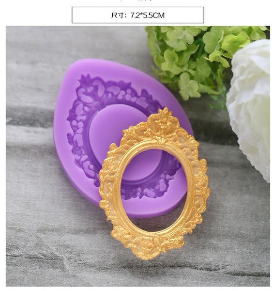 Aouke Beautiful Frame Shape Silicone Cake Molds,Fondant DIY Bakeware Decorate