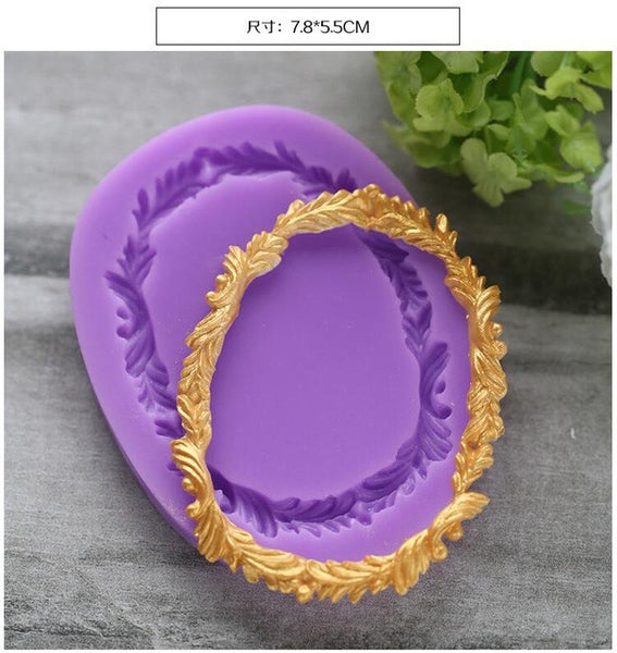 Aouke Beautiful Frame Shape Silicone Cake Molds,Fondant DIY Bakeware Decorate