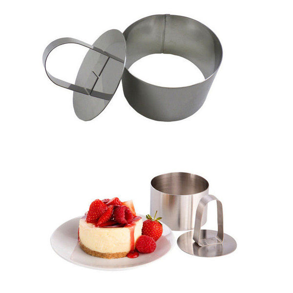 Kitchen DIY Bakeware Tools Stainless Steel Cupcake Mold Salad Dessert Die Mousse Ring Cake Cheese Tool LY3