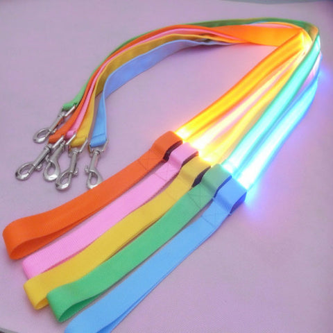 120cm Nylon Pet LED Dog Leash Night Safety LED Flashing Glow LED Pet Supplies Cat  Dogs Drawing Small  Leads for LED Dog Collar