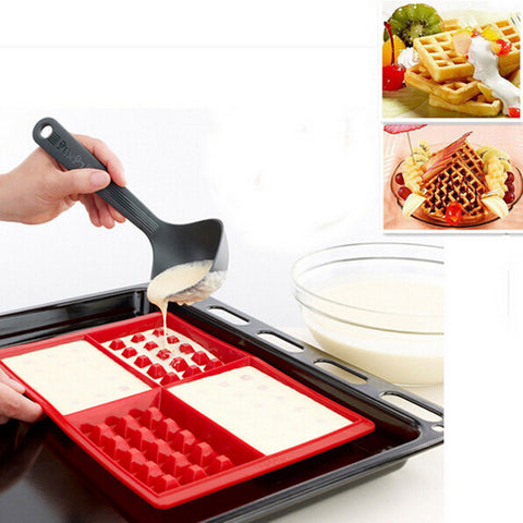 Waffle Silicone Mold Maker Flower Shape Rectangle Pan Microwave Baking Cookie Cake Muffin Bakeware Baking Tools Cake Decorating