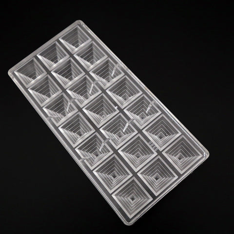 3D pyramid shape polycarbonate chocolate moulds,wholesale pc plastic chocolate pyramid mold,kitchen bakeware pyramid pan