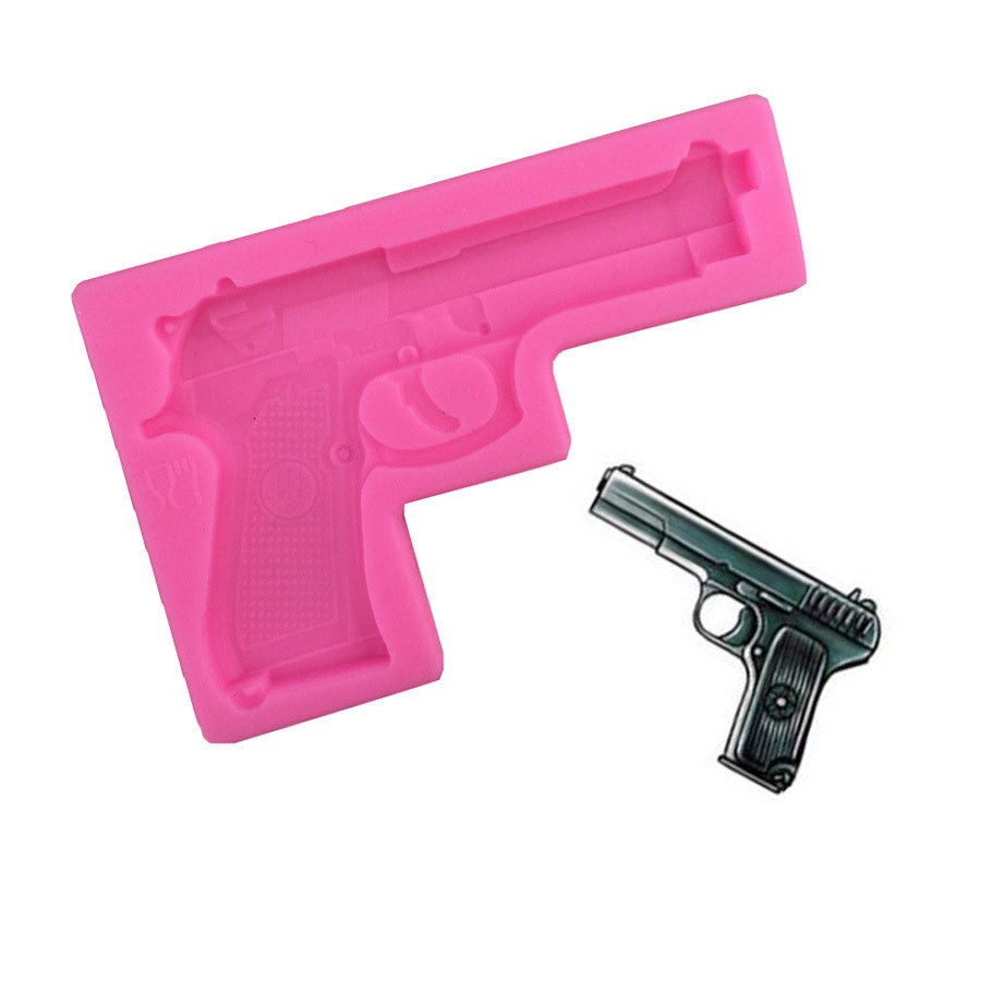 1PCS Gun Toy Shape Silicone Cake Molds, Bakeware Decorating,DIY Soap Molds E236