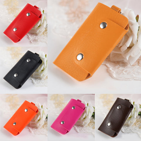 Hot Sale PU Leather Housekeeper Holders Car Keychain Key Holder Bag Case Wallet Cover