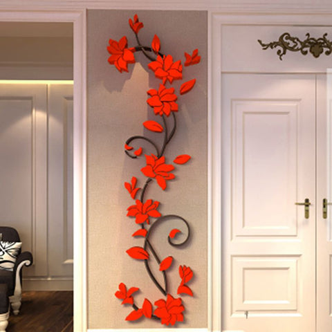 3D DIY Vase Flower Tree Removable Art Vinyl Wall Stickers Decal Mural Home Decor For Home Bedroom Decoration
