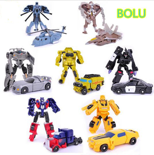 2016 Transformation 7pcs/lot Kids Classic Robot Cars Toys For Children Action & Toy Figures