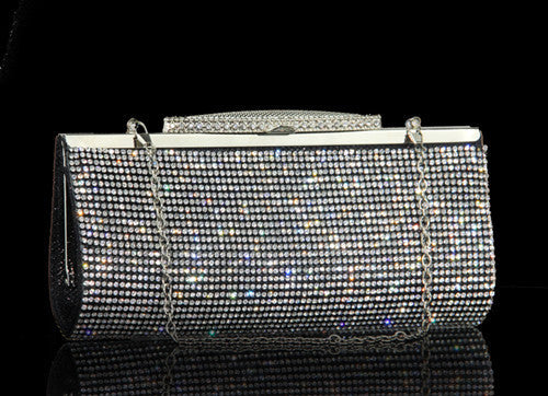 TenTop-A Factory Selling Good Quality Women Full Diamond Clutch Evening Bag Luxury Rhinestone Bling Wedding Bridal Shoulder Bags