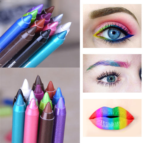 New Fashion Color Pigment Multi-functional Waterproof Makeup Eyeliner Pencils Natural Long Lasting Gel Eye Liner Pen