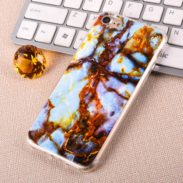 For Apple iPhone 7 6 6s Plus 5 5S SE Luxury Marble Stone Case Soft TPU Back Cover Capa Coque Fundas Phone Cases For iPhone7 Plus