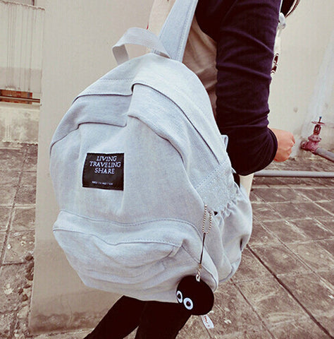 ANAWISHARE Women Backpacks Denim School Bags For Teenagers Girls Shoulder Bag Travel Daily Bagpack Bolsas Mochilas Femininas