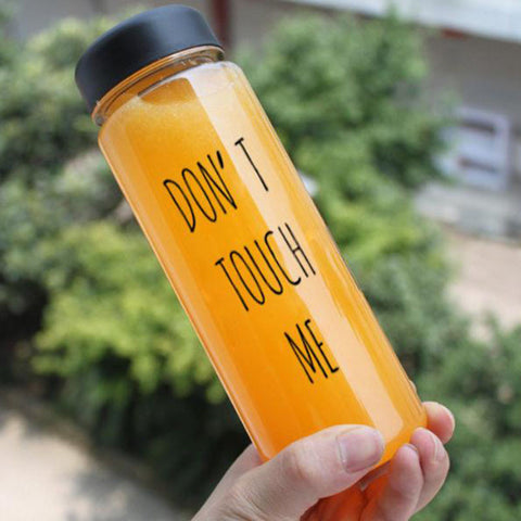 2017 New My Creative Bottle 500ml Plastic Water Bottle Travel Camping Lemon Juice Drinkware Don't touch me