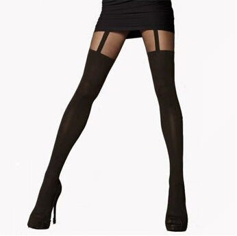 YGFENG New 2017 Women Mock Suspender Tights, Sexy, Soft And Comfortable Tights Highly Fashionable Stockings Patterned Pantyhose