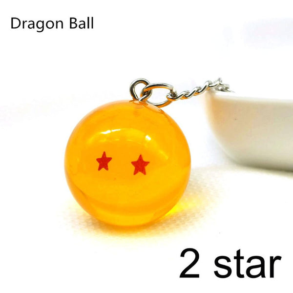 Zoeber Dragon Ball Z Keychain Cartoon DBZ Child anime 2.7CM Crystal Ball 1-7 Stars cosplay ball Keyrings car bag key holder