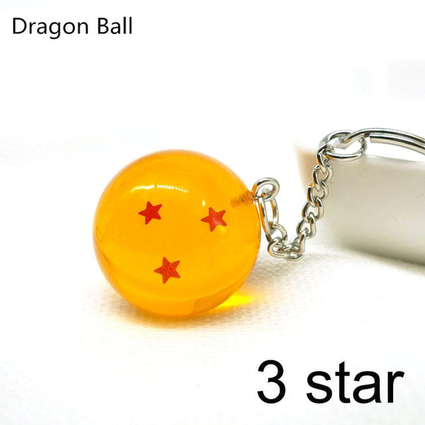Zoeber Dragon Ball Z Keychain Cartoon DBZ Child anime 2.7CM Crystal Ball 1-7 Stars cosplay ball Keyrings car bag key holder