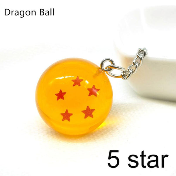 Zoeber Dragon Ball Z Keychain Cartoon DBZ Child anime 2.7CM Crystal Ball 1-7 Stars cosplay ball Keyrings car bag key holder
