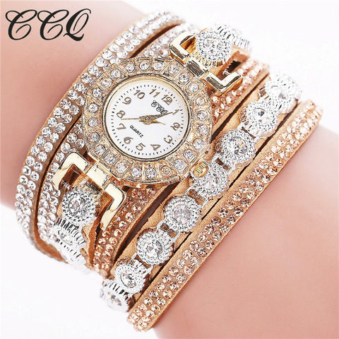 CCQ Fashion Women Watches Watched Relogio Feminino Luxury Women Full Crystal Wrist Watch Quartz Watch Relojes Mujer Gift C46