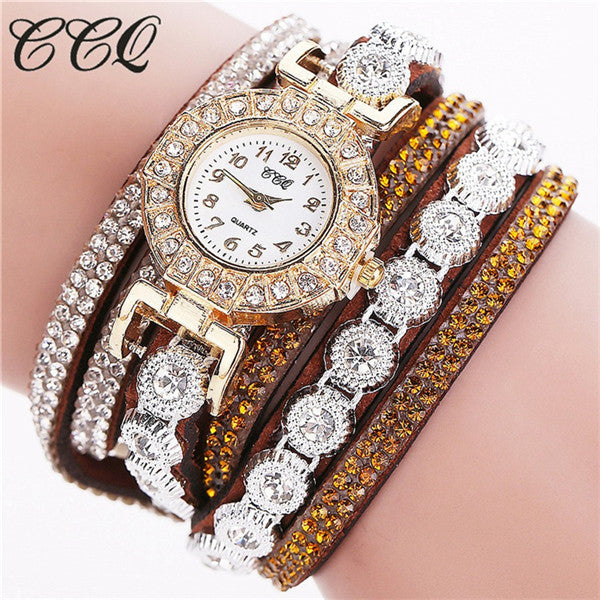 CCQ Fashion Women Watches Watched Relogio Feminino Luxury Women Full Crystal Wrist Watch Quartz Watch Relojes Mujer Gift C46