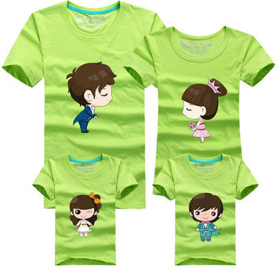 1pcs Family Look T Shirts 16 Colors 2016 Brand Summer Family Matching Clothes Dad & Mom & Son & Daughter Cartoon Family Outfits