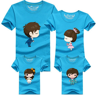 1pcs Family Look T Shirts 16 Colors 2016 Brand Summer Family Matching Clothes Dad & Mom & Son & Daughter Cartoon Family Outfits