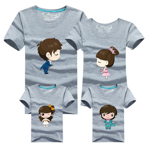 1pcs Family Look T Shirts 16 Colors 2016 Brand Summer Family Matching Clothes Dad & Mom & Son & Daughter Cartoon Family Outfits